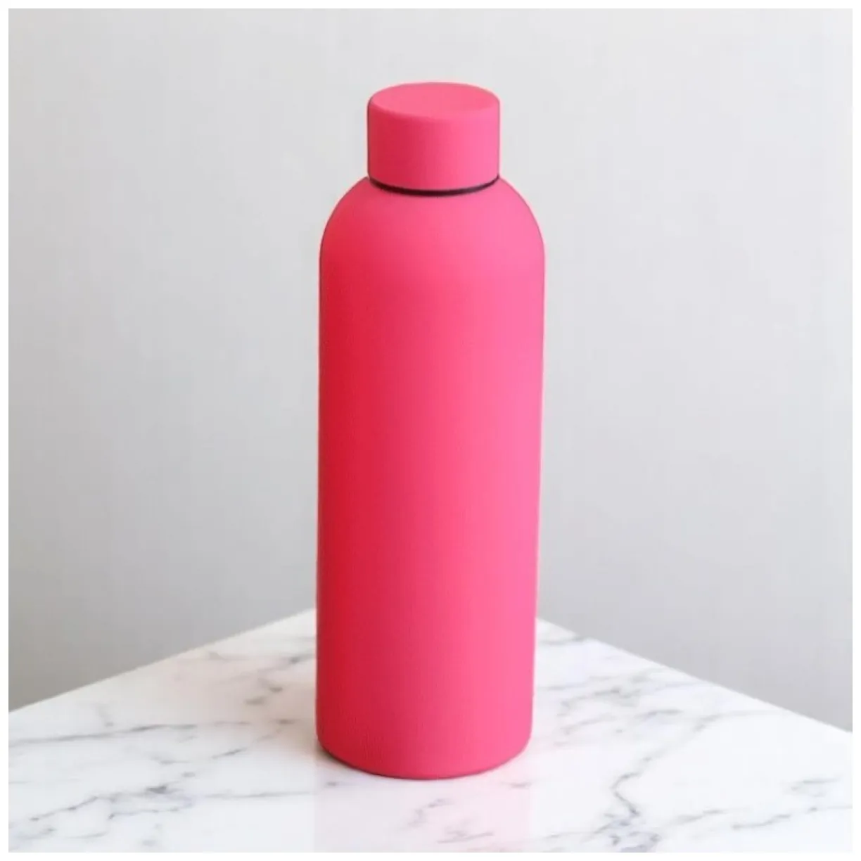 Bidon, butelka termiczna 500ML, stal nierdzewna z powłoką SOFT TOUCH fuksja BD46F - obrazek 3