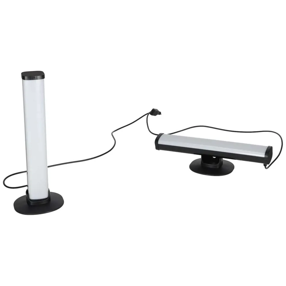 Czarne lampki gamingowe LED RGB na biurko zestaw 2 sztuk z pilotem i uchwytem - obrazek 4