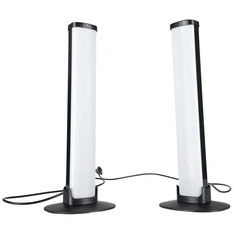 Czarne lampki gamingowe LED RGB na biurko zestaw 2 sztuk z pilotem i uchwytem - obrazek 5