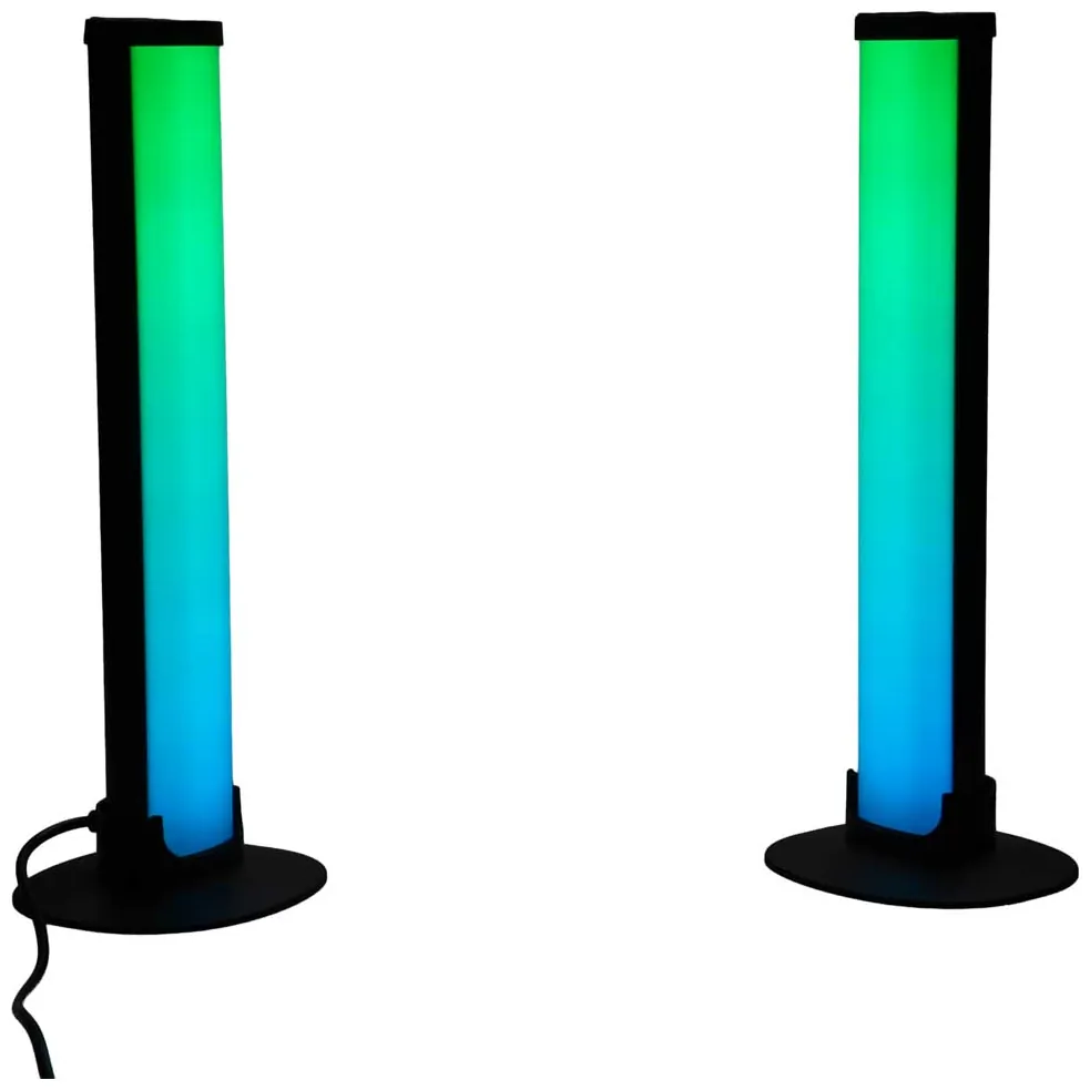 Czarne lampki gamingowe LED RGB na biurko zestaw 2 sztuk z pilotem i uchwytem - obrazek 8