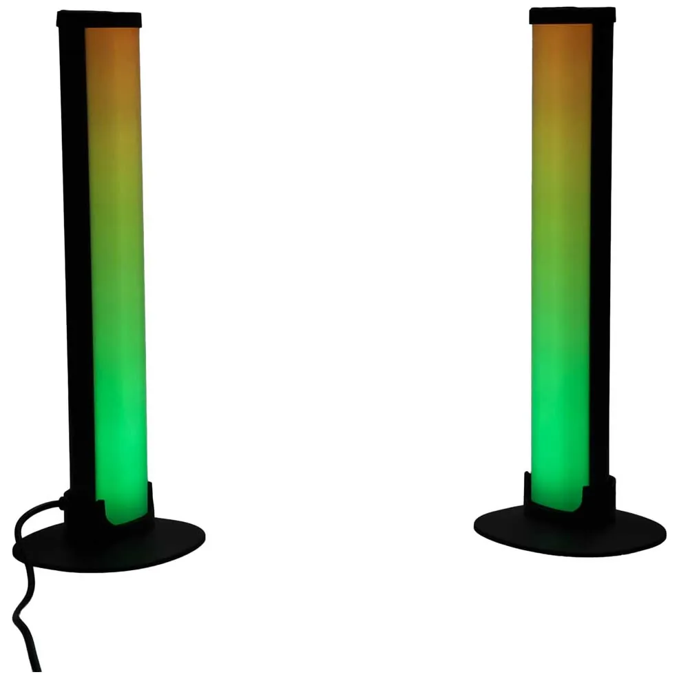 Czarne lampki gamingowe LED RGB na biurko zestaw 2 sztuk z pilotem i uchwytem - obrazek 9