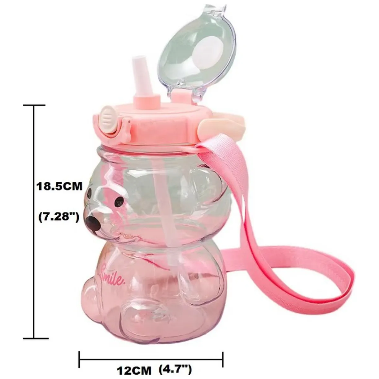 Butelka na wodę z uchwytem SWEET BEAR VIOLET 1000 ML - obrazek 7