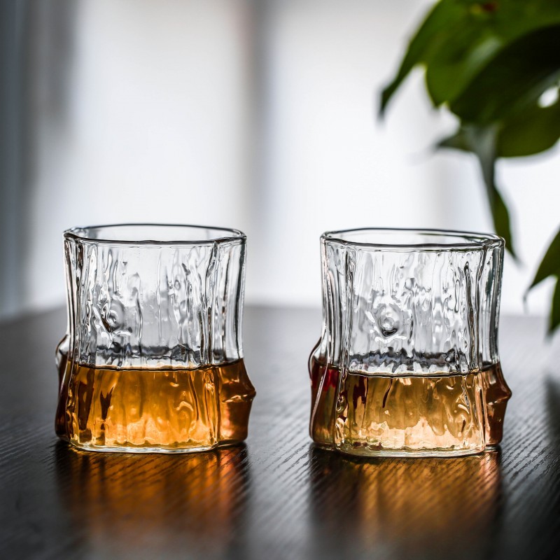 Szklanka 300ml Falowana, wzór drewna 1 szt do kawy, drinków, whiskey SZK208 - obrazek 5