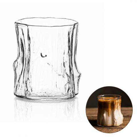 Szklanka 300ml Falowana, wzór drewna 1 szt do kawy, drinków, whiskey SZK208