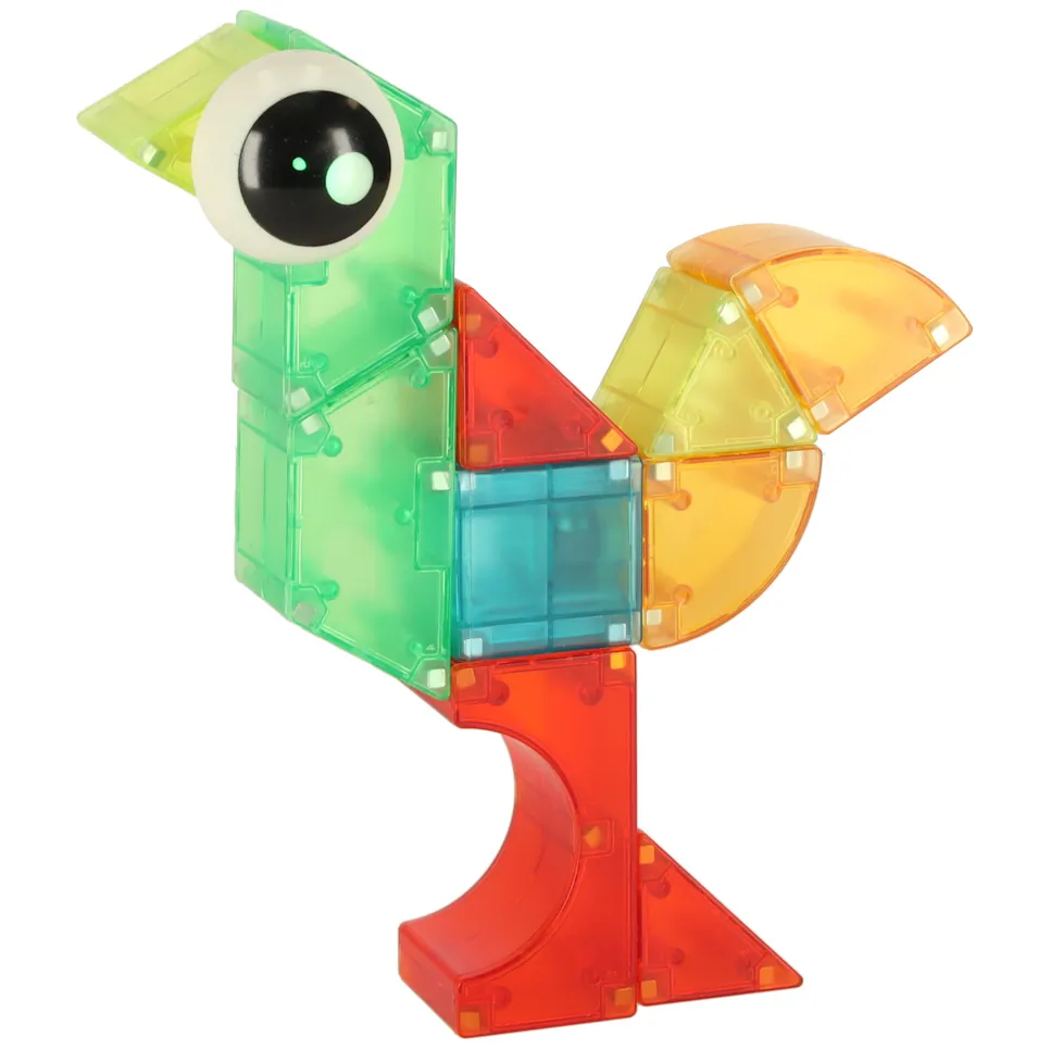 Świecące klocki magnetyczne 32el - konstrukcyjne STEM 3D figury - obrazek 5