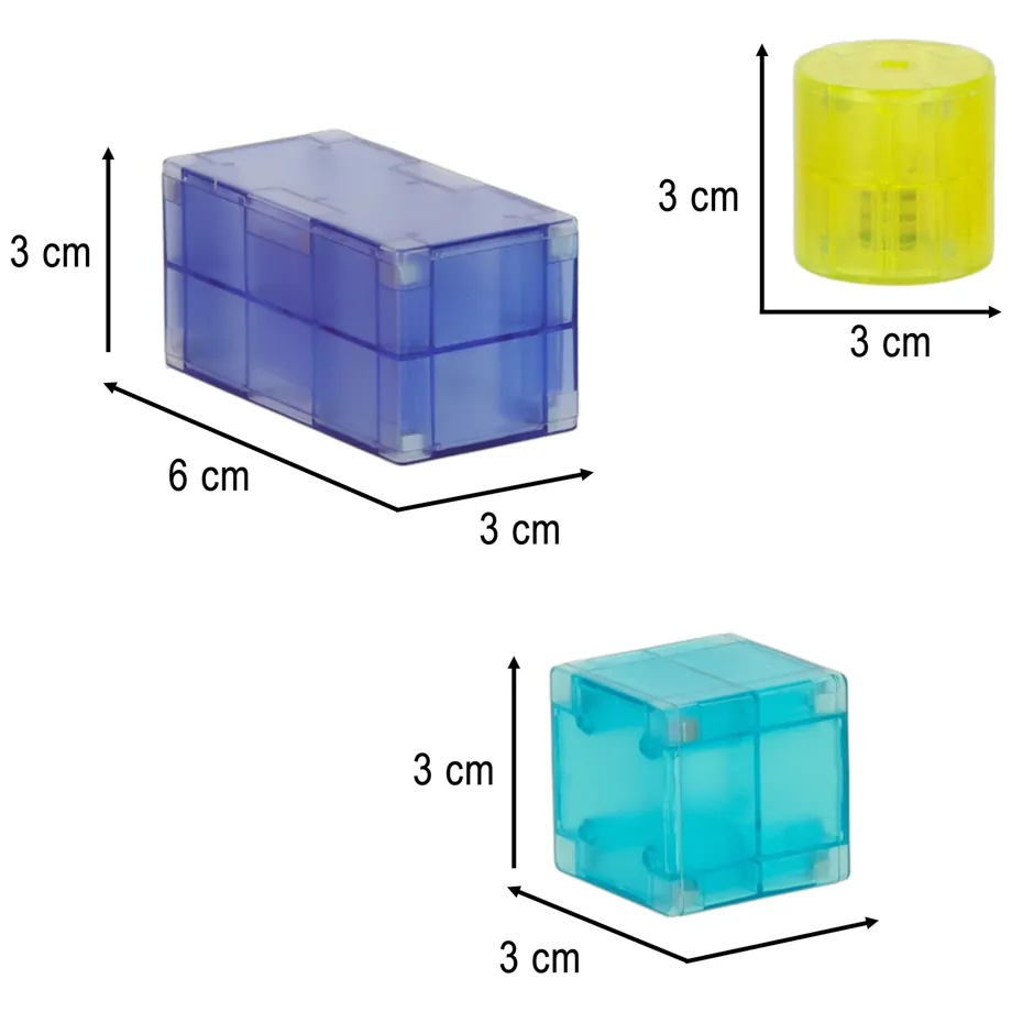 Świecące klocki magnetyczne 32el - konstrukcyjne STEM 3D figury - obrazek 10