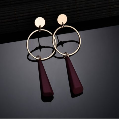 Kolczyki wiszące bordowe K968CZE