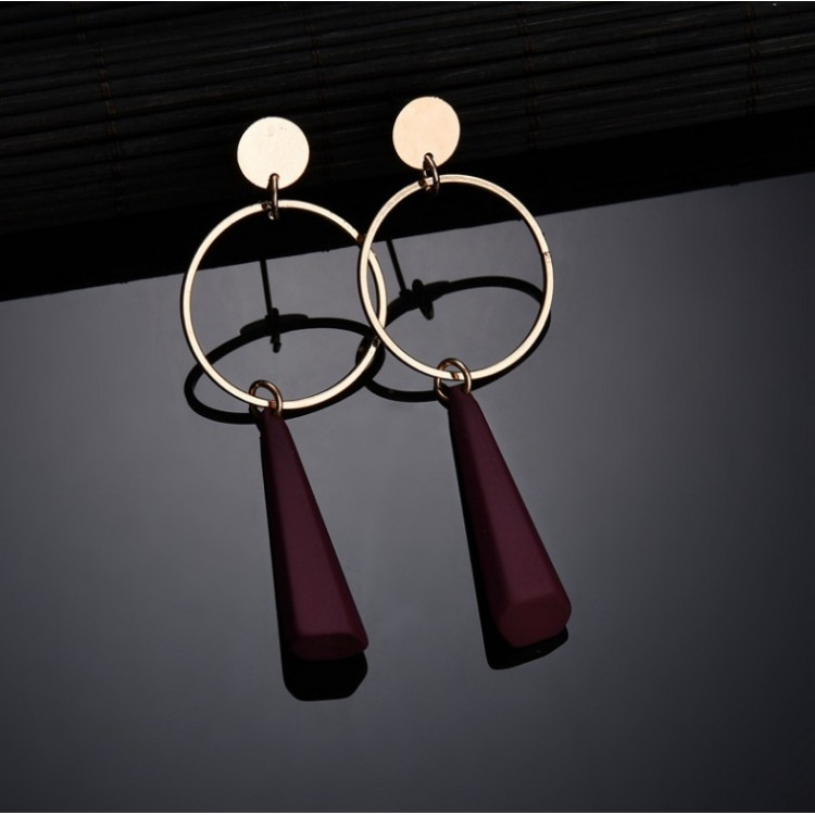 Kolczyki wiszące bordowe K968CZE