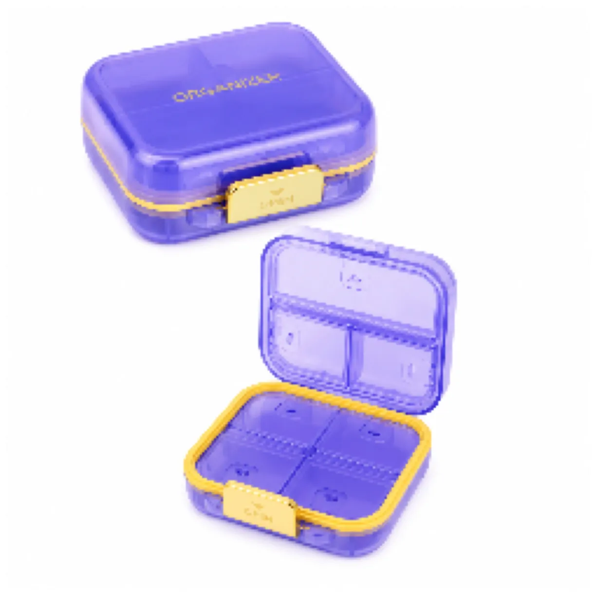 Organizer, kasetka, szkatułka na leki z przegródkami, fioletowa 8x7x3,5cm CB80FIO - obrazek 7