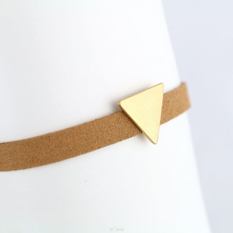 NASZYJNIK CHOKER SIMPLE TRIANGLE - BRĄZOWY N487BR - obrazek 2
