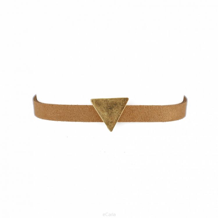 NASZYJNIK CHOKER SIMPLE TRIANGLE - BRĄZOWY N487BR