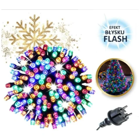 Światełka lampki 500 LED MULTIKOLOR, FLASH BIAŁY