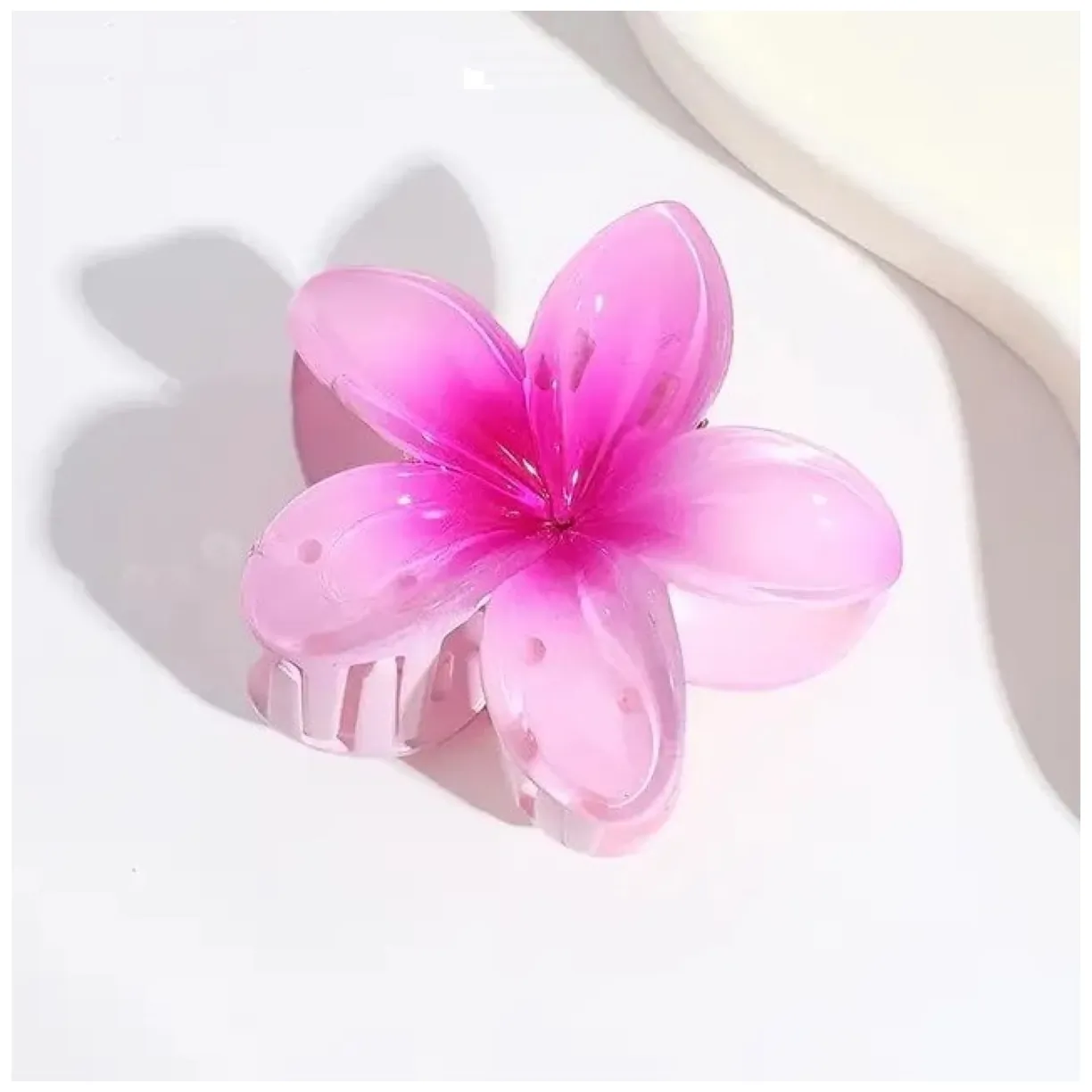 Spinka do włosów klamra XL kwiat różowy ombre 7,5x8cm SP286 - obrazek 3