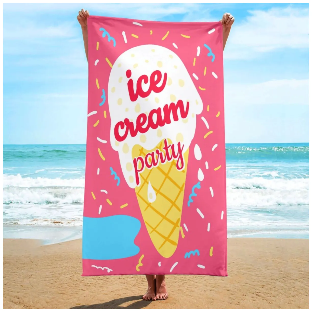Ręcznik plażowy prostokątny ICE CREAM PARTY 150x70 REC54WZ3 - obrazek 2