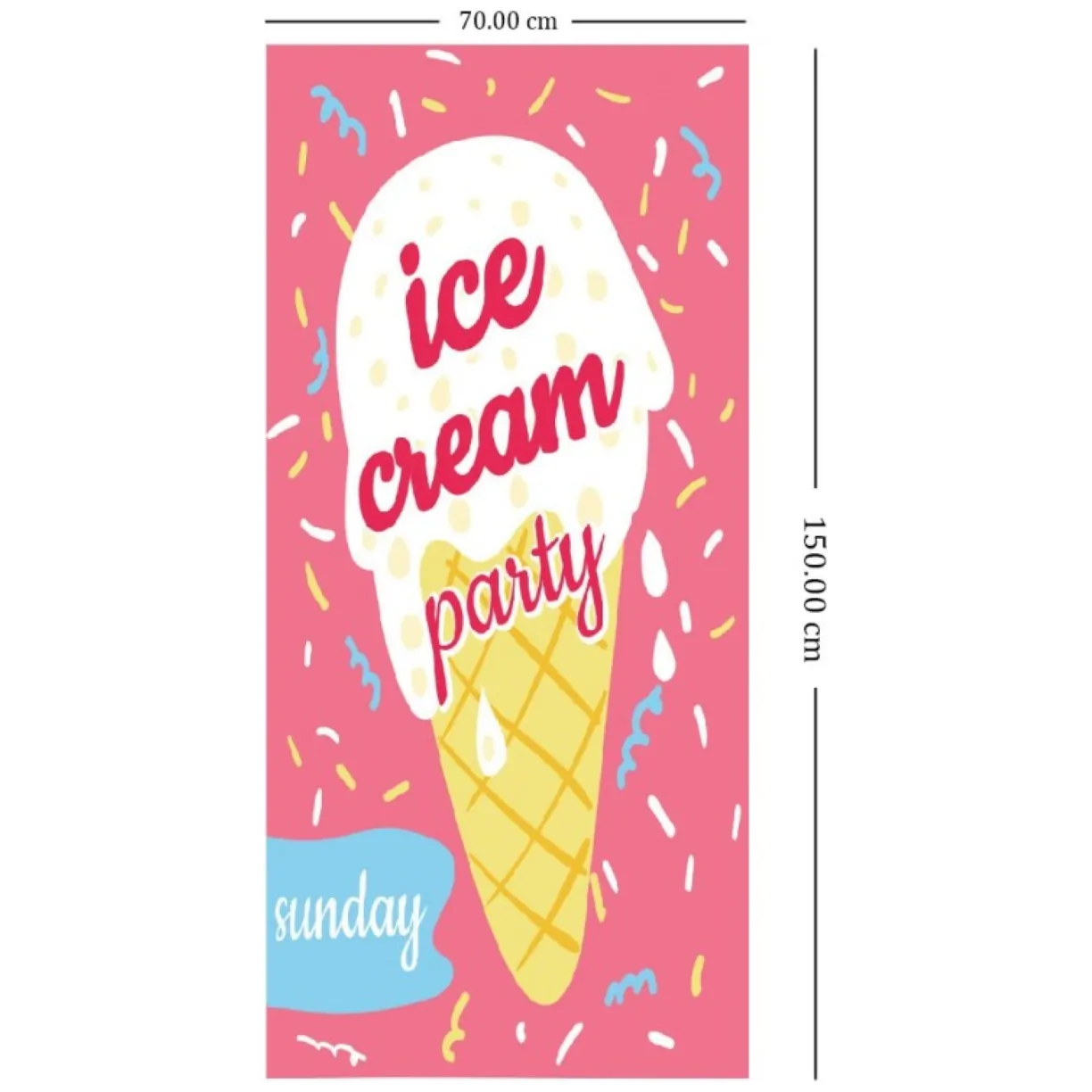 Ręcznik plażowy prostokątny ICE CREAM PARTY 150x70 REC54WZ3 - obrazek 3