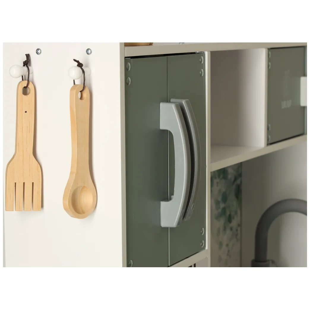 Drewniana kuchnia dla dzieci MDF z ekspresem i akcesoriami 85 cm - obrazek 8