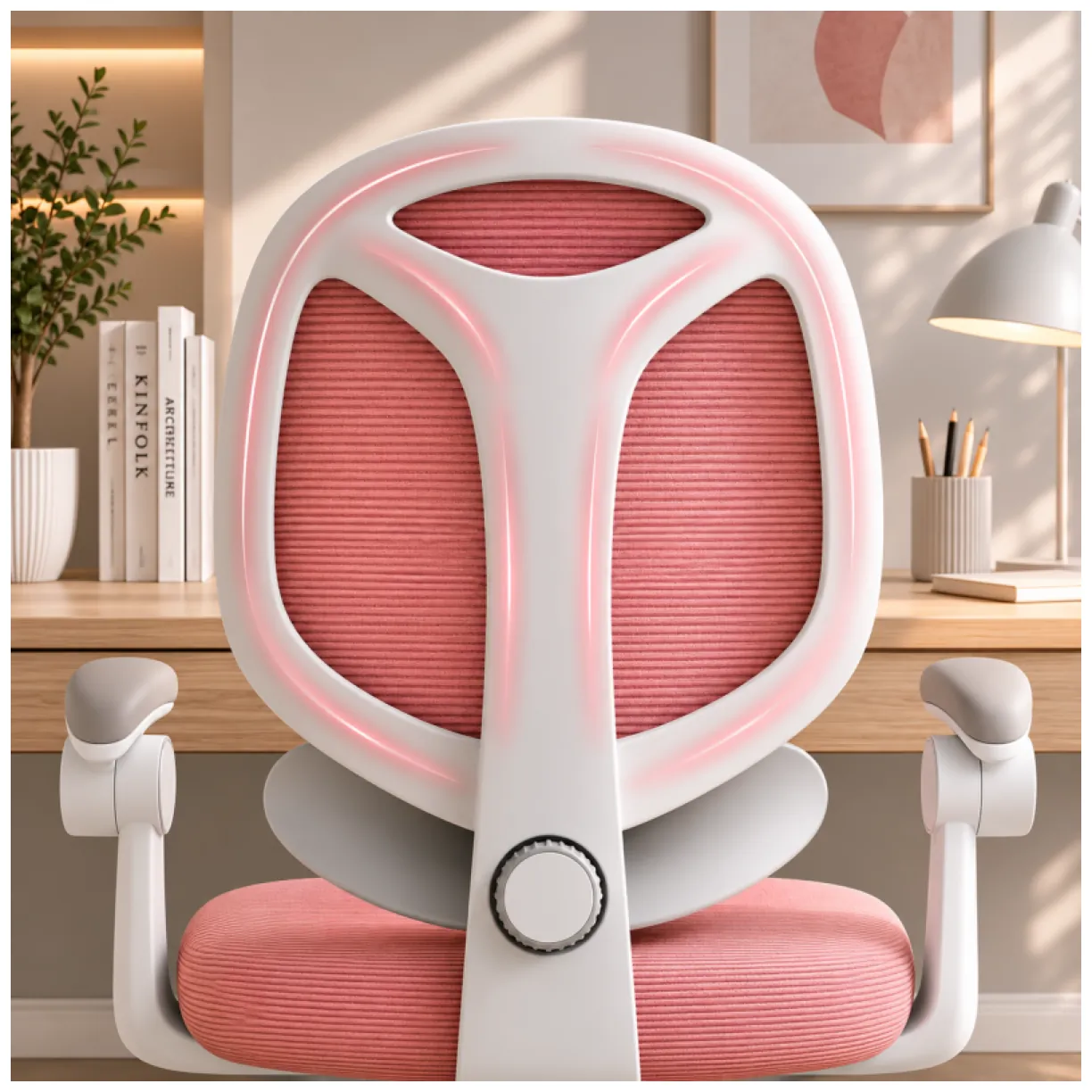 Fotel gamingowy, obrotowy do biurka dziecięcego KIDS LIGHT PINK - obrazek 10