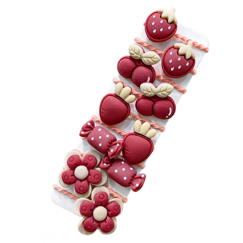 Zestaw frotek gumek do włosów pakiet 10w1 czerwone owoce GUM168 - obrazek 6