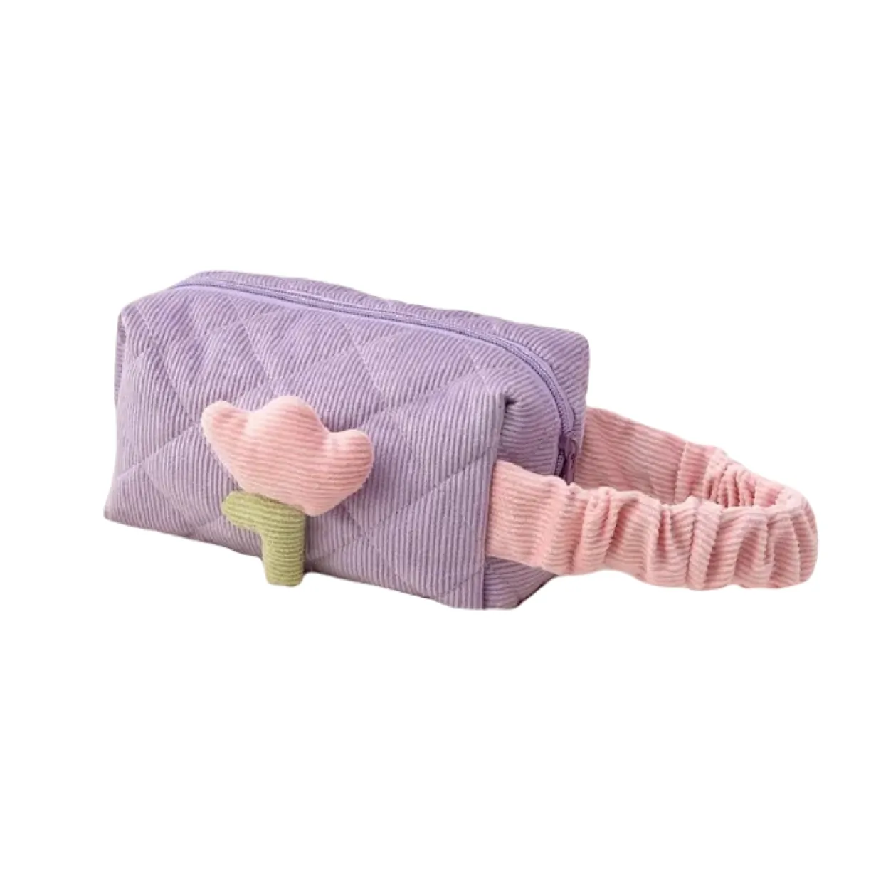 Kosmetyczka z motywem tulipana, pikowana podłużna fiolet KS101WZ3