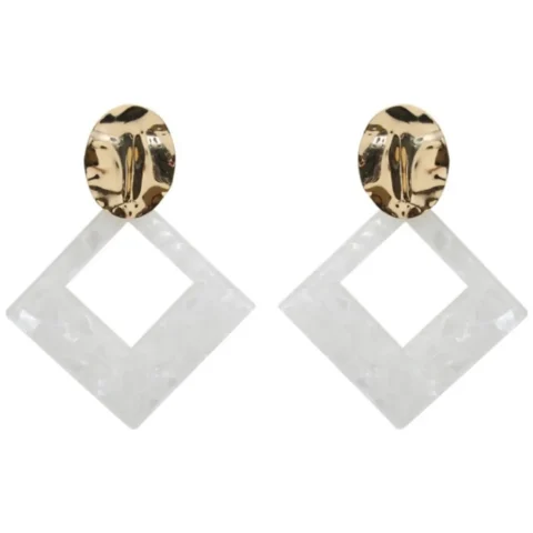Kolczyki wiszące pearls triangle K1260