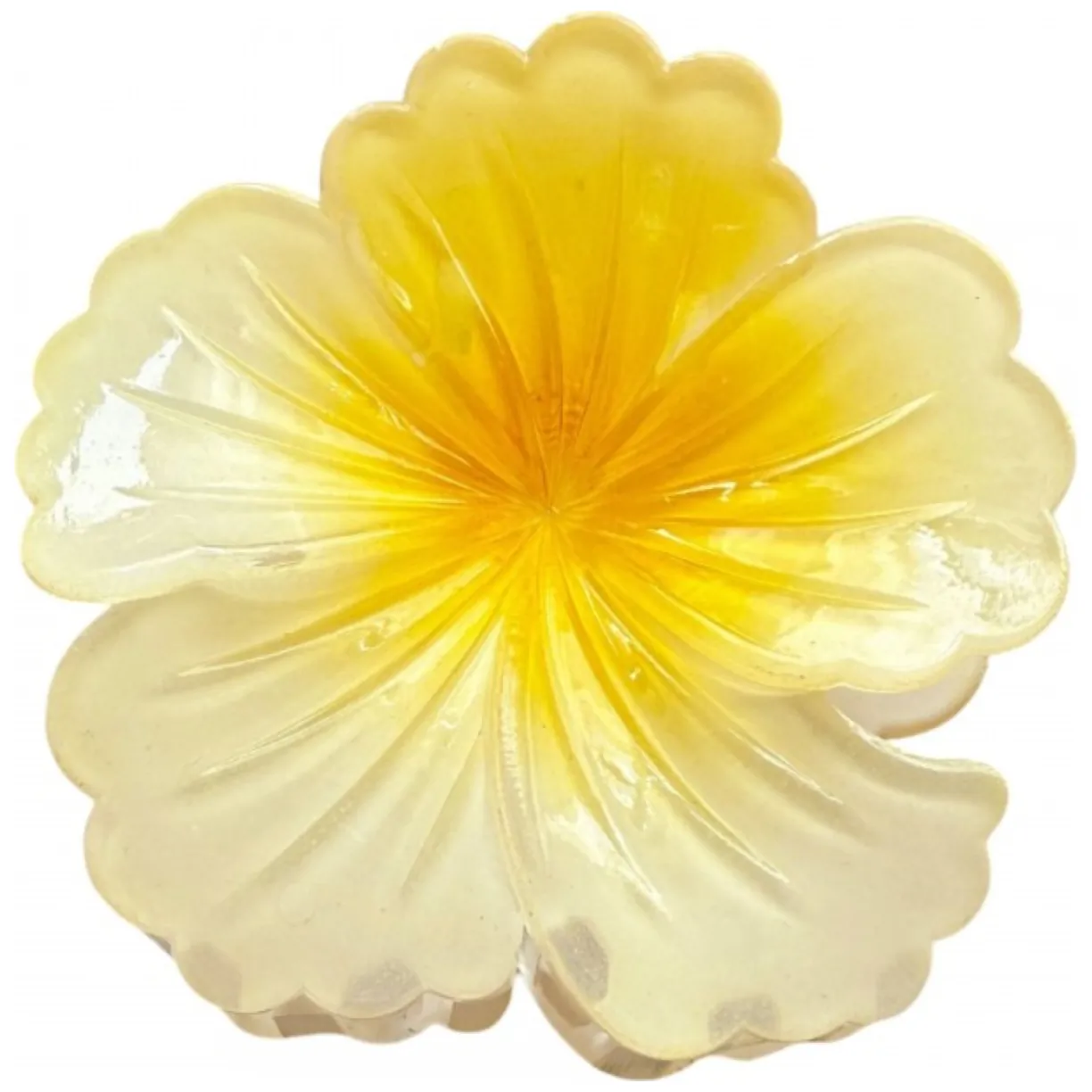 Spinka do włosów klamra XL kwiat HIBISKUS OMBRE żółta 7,5 x 7,5cm SP385 - obrazek 2