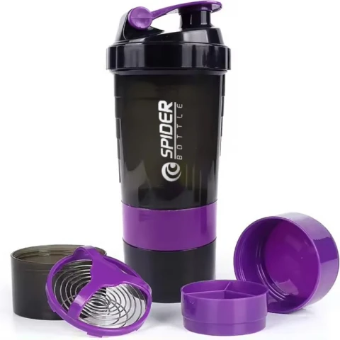Shaker sportowy, bidon Twist Off do odżywki białkowej z sitkiem 500ML BD55FIO