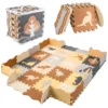 Mata edukacyjna piankowa puzzle brązowa 143 x 143 cm 36 elementów