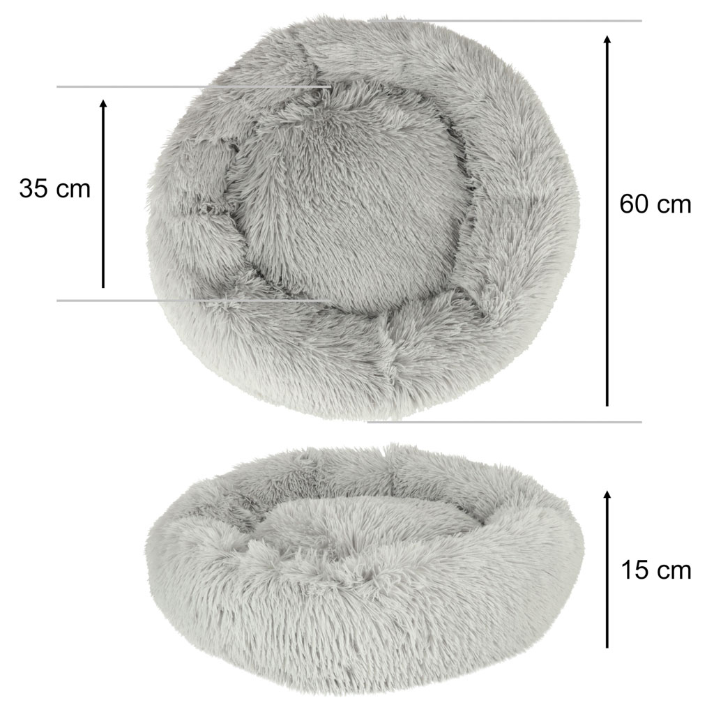 Legowisko dla psa kota poduszka pluszowa 60cm jasny szary - Image 7