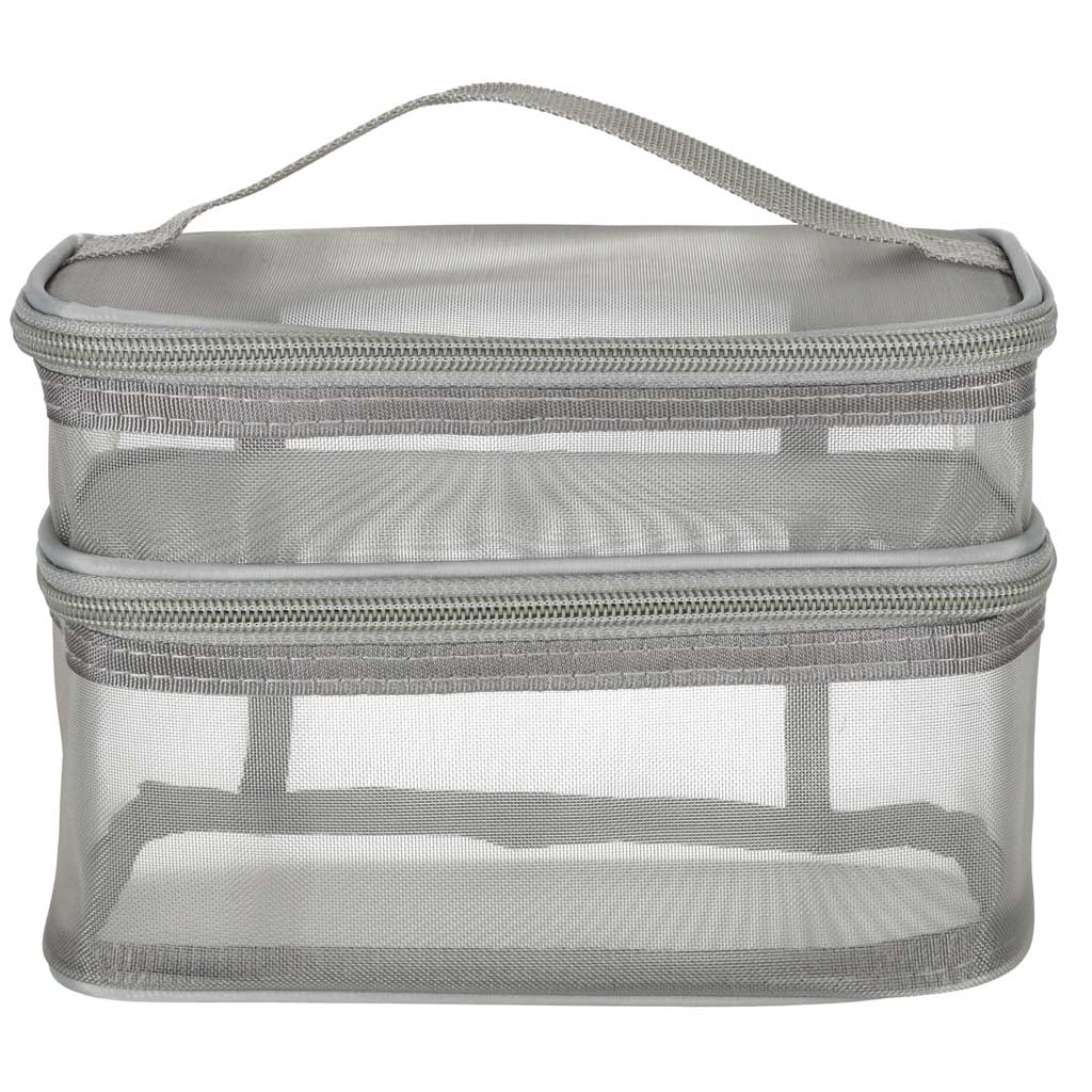 Kosmetyczka damska męska podróżna organizer składany XXL szary - Image 5