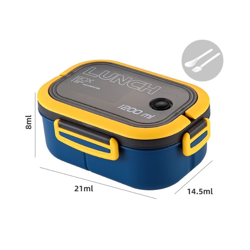 Śniadaniówka LUNCH BOX ze sztućcami 21 x 14,5 x 8cm granat PJM44GRAN - obrazek 2