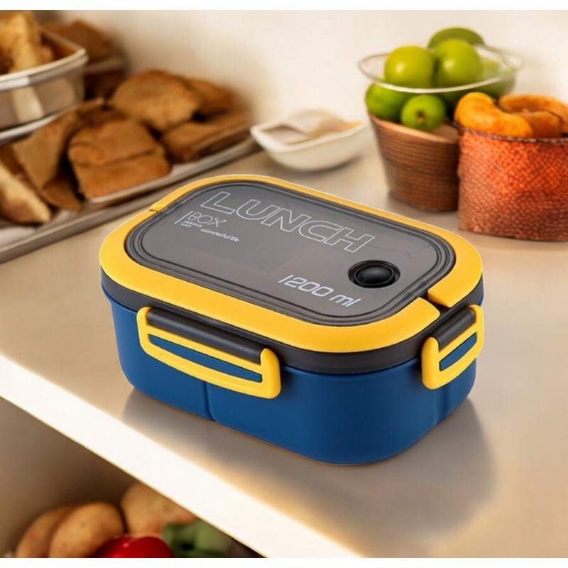 Śniadaniówka LUNCH BOX ze sztućcami 21 x 14,5 x 8cm granat PJM44GRAN - obrazek 3