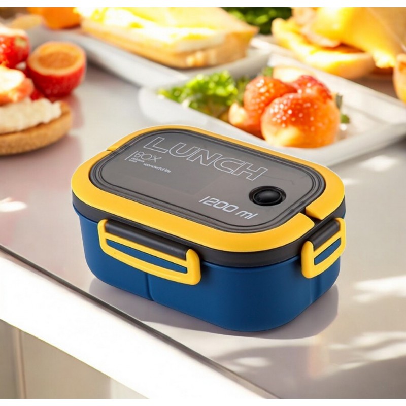 Śniadaniówka LUNCH BOX ze sztućcami 21 x 14,5 x 8cm granat PJM44GRAN - obrazek 5
