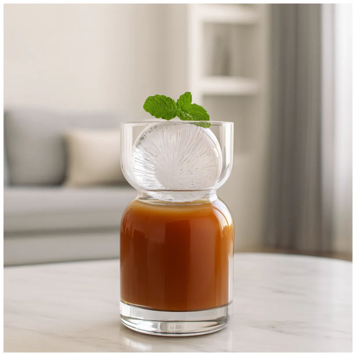 Szklanka termiczna klepsydra 350 ml - przezroczysta, szkło borokrzemowe - obrazek 7
