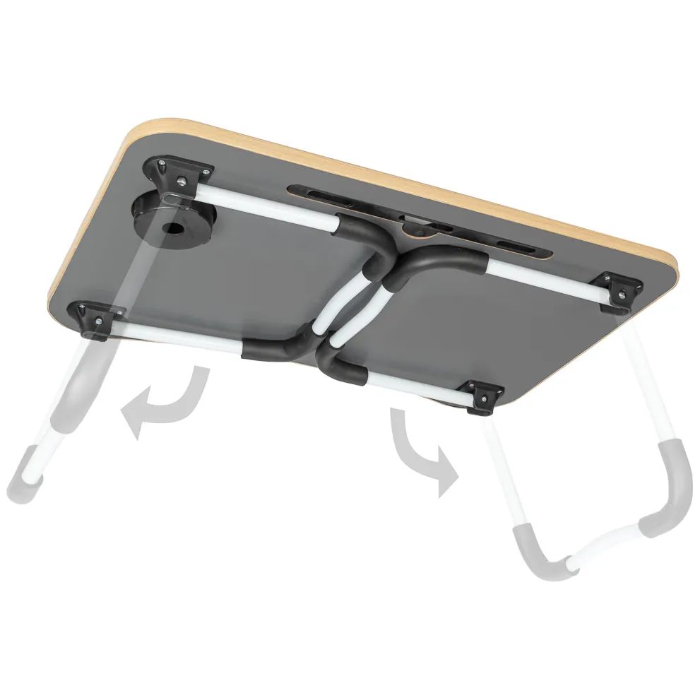 Składany stolik pod laptopa, biurko do łóżka z otworem na kubek i tablet - obrazek 8