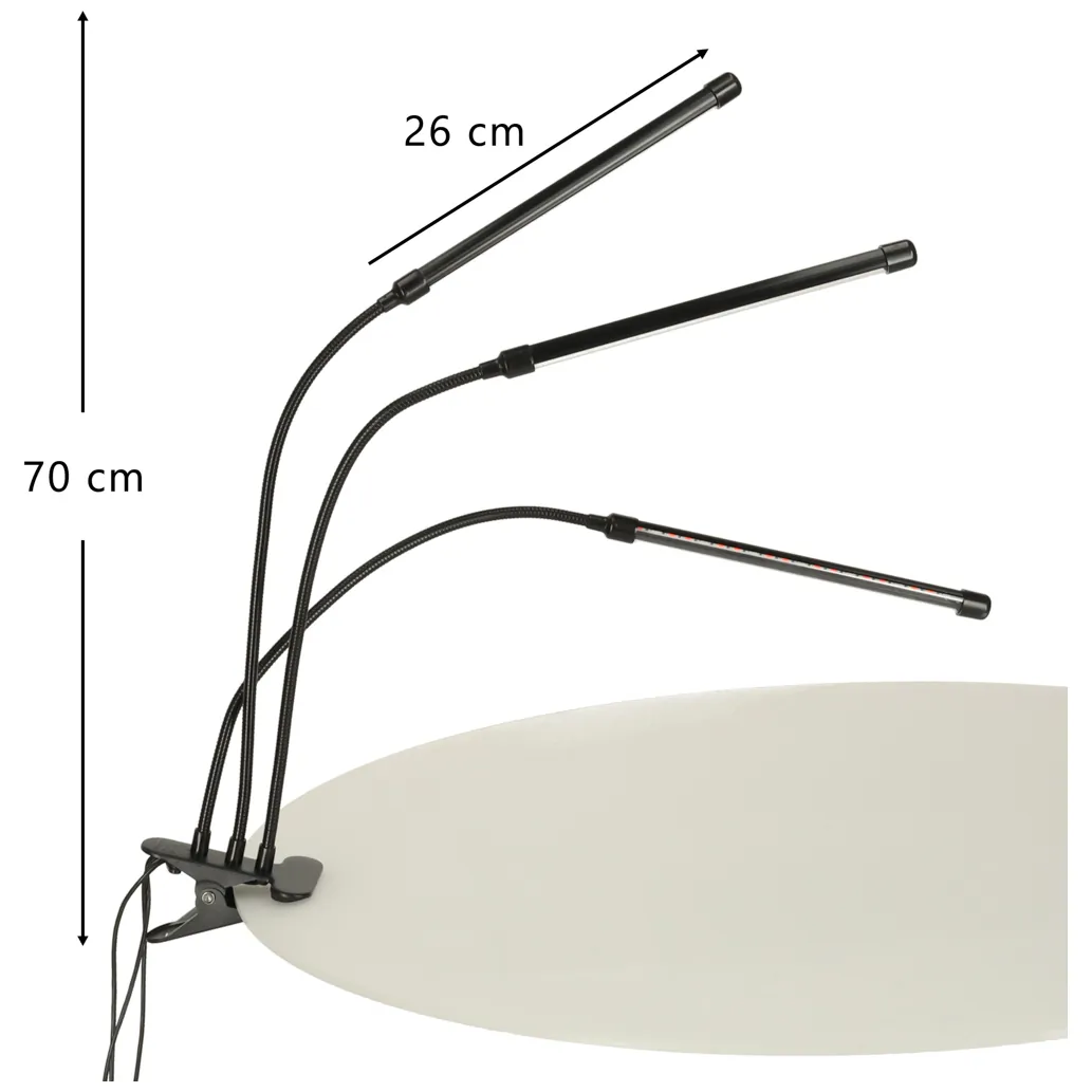 Trójramienna lampa LED do uprawy roślin z timerem i światłem czerwonym/niebieskim - obrazek 11