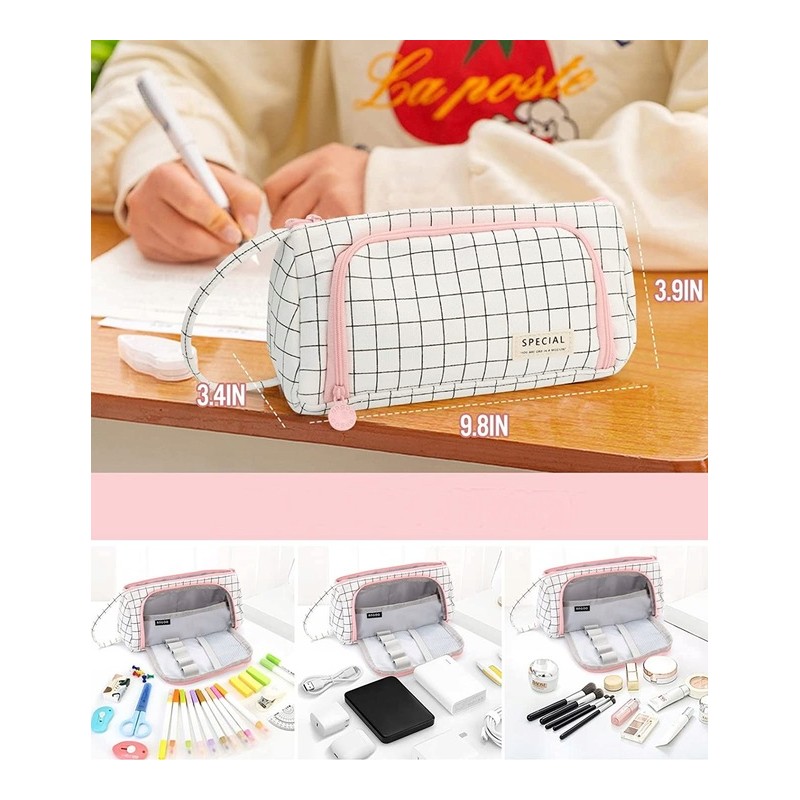 DUŻY PIÓRNIK WIELOFUNKCYJNY SASZETKA KRATKA PR05 - obrazek 4