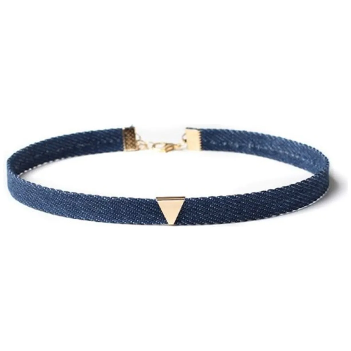 NASZYJNIK DENIM CHOKEJ Z TRÓJKĄTEM - N469