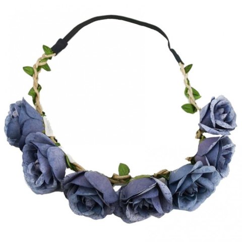 Wianek, opaska do włosów z kwiatów, delikatny wianuszek BOHO W43N