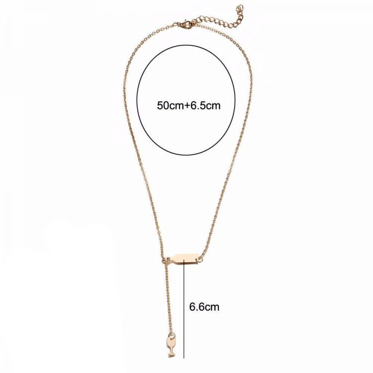 NASZYJNIK ZŁOTY BUTELKA KIELISZEK N627Z