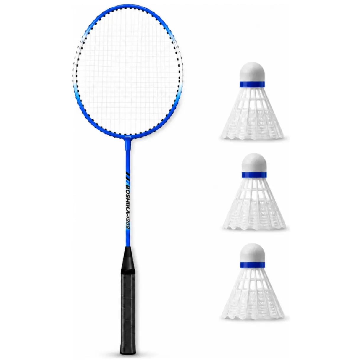 Zestaw do badmintona 2 niebieskie paletki +3lotki, zestaw w sportowej torbie AR19N - obrazek 2