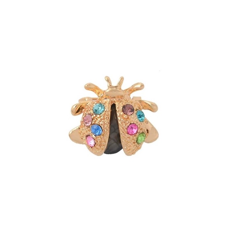 Broszka ozdobna kryształki złota BIEDRONKA BZ155 - obrazek 4