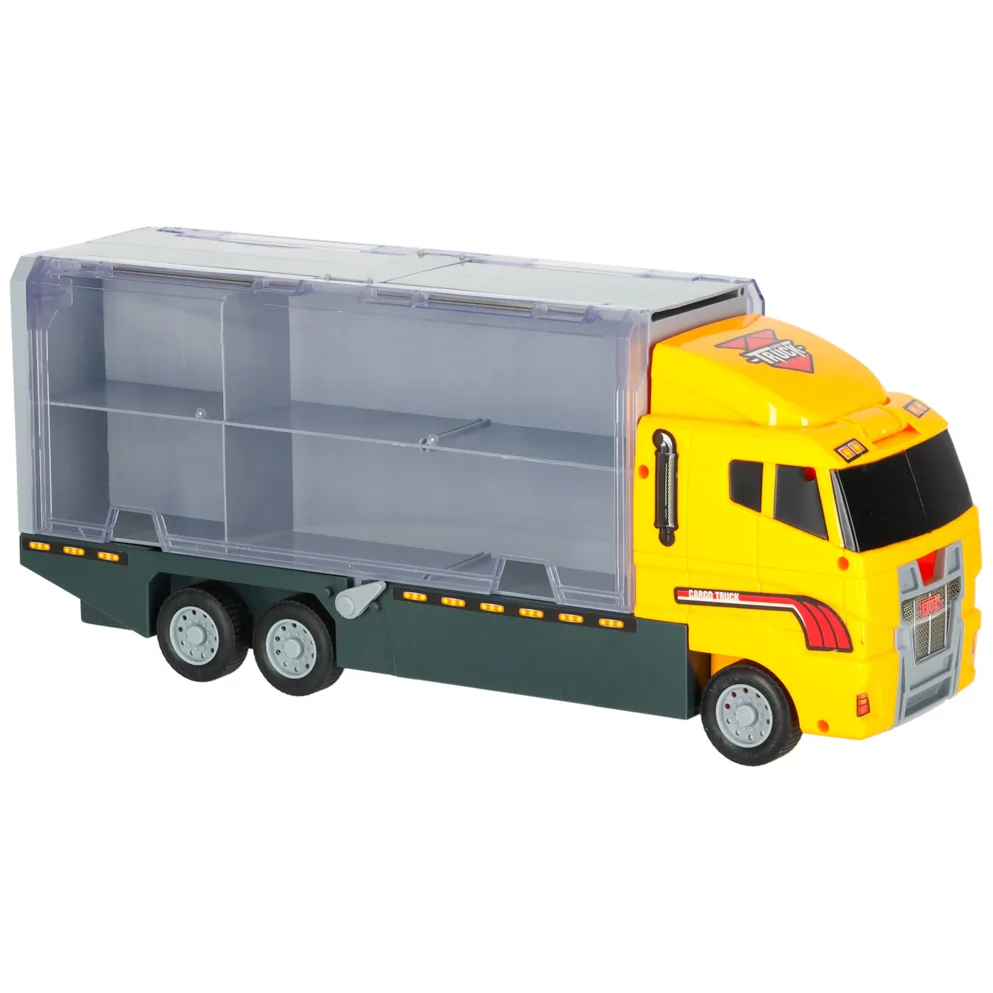 Transporter ciężarówka TIR wyrzutnia + metalowe auta maszyny budowlane - obrazek 7