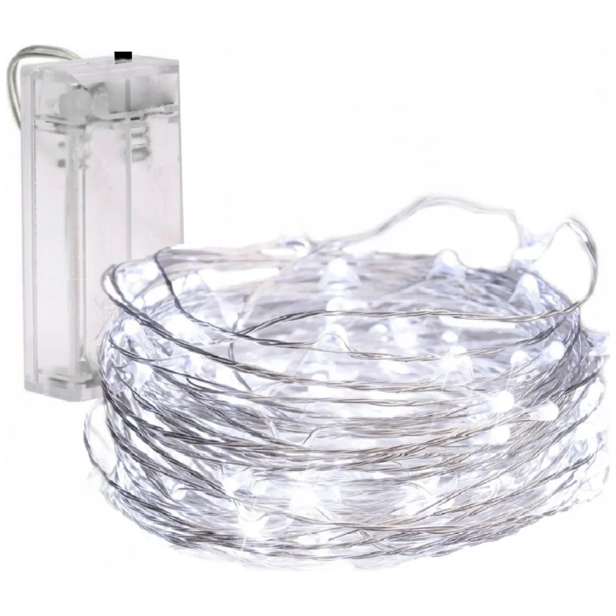 Światełka lampki na żyłce wewnętrzne 20 LED ZIMNE BIAŁE - obrazek 2