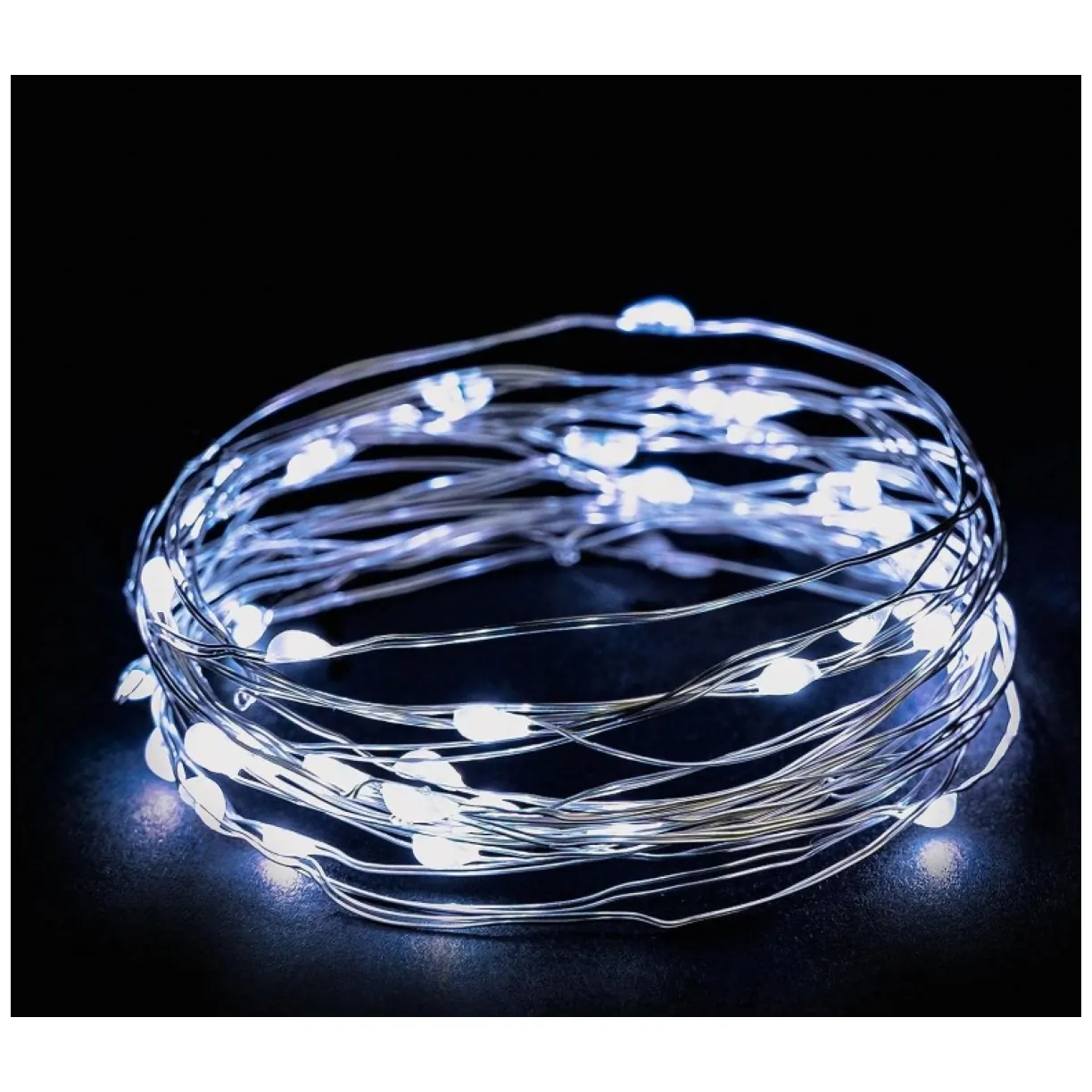 Światełka lampki na żyłce wewnętrzne 20 LED ZIMNE BIAŁE - obrazek 3