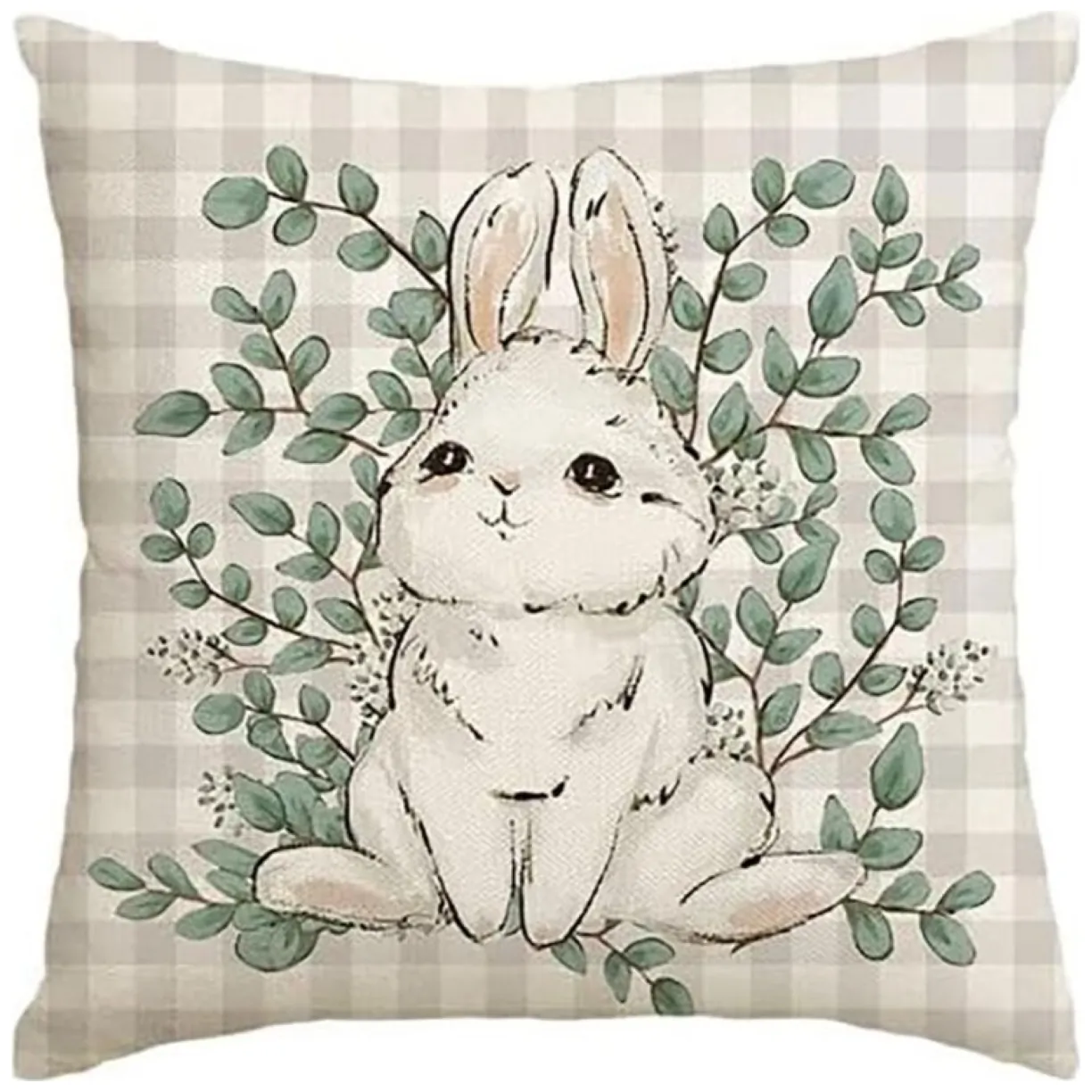 Lniana poszewka na poduszkę 45 x 45 cm motyw wiosenny KRÓLICZEK POD227