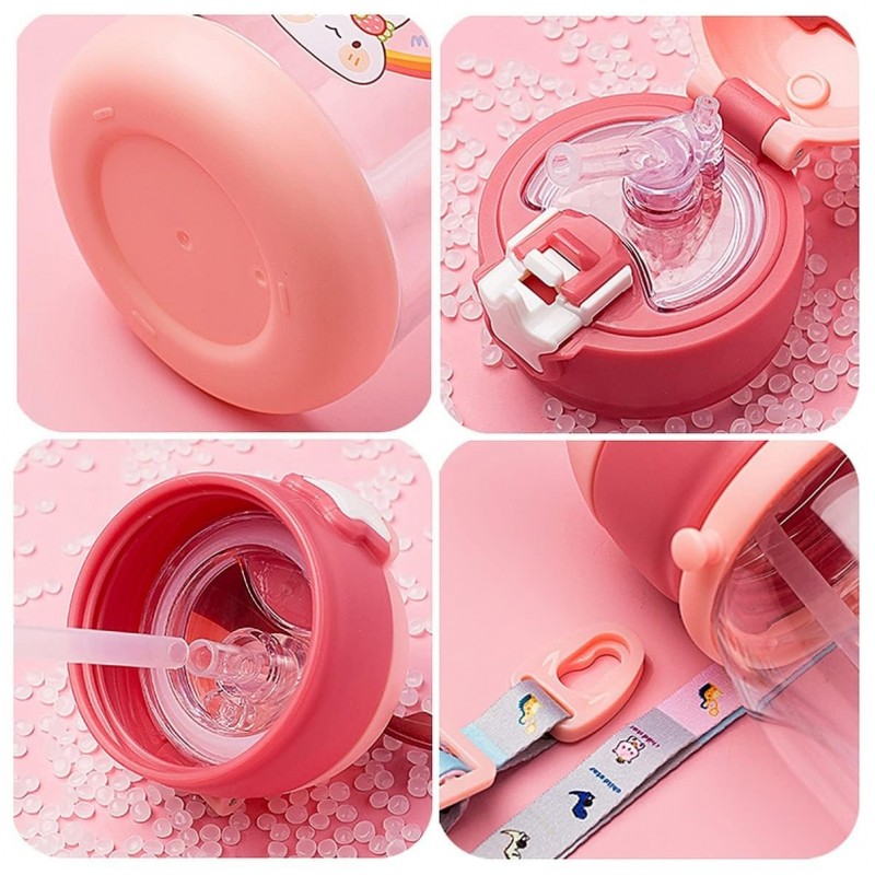 Butelka na wodę Bidon dziecięcy ze słomką 600 ML BD30R - obrazek 5