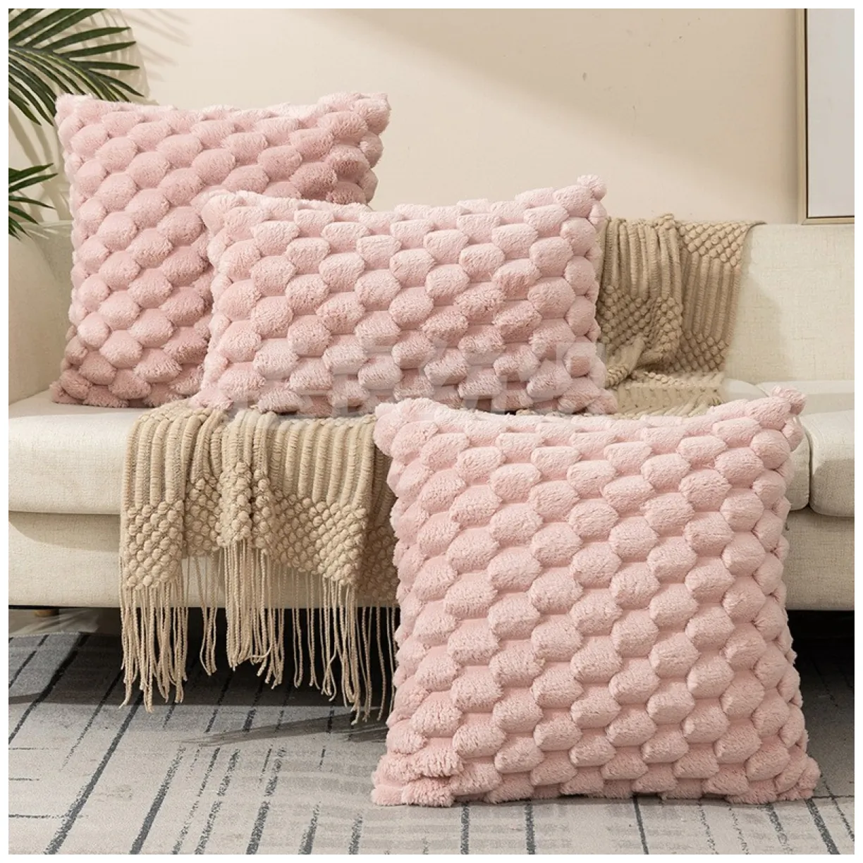 Poszewka na poduszkę 45 x 45 cm puszysta GEOMETRYCZNA 3D POD152 - obrazek 3