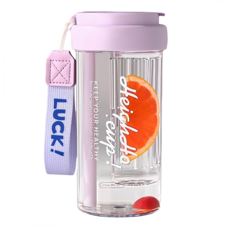 Butelka na wodę z koszyczkiem i słomką 600 ML Simple BD32FIO - obrazek 3