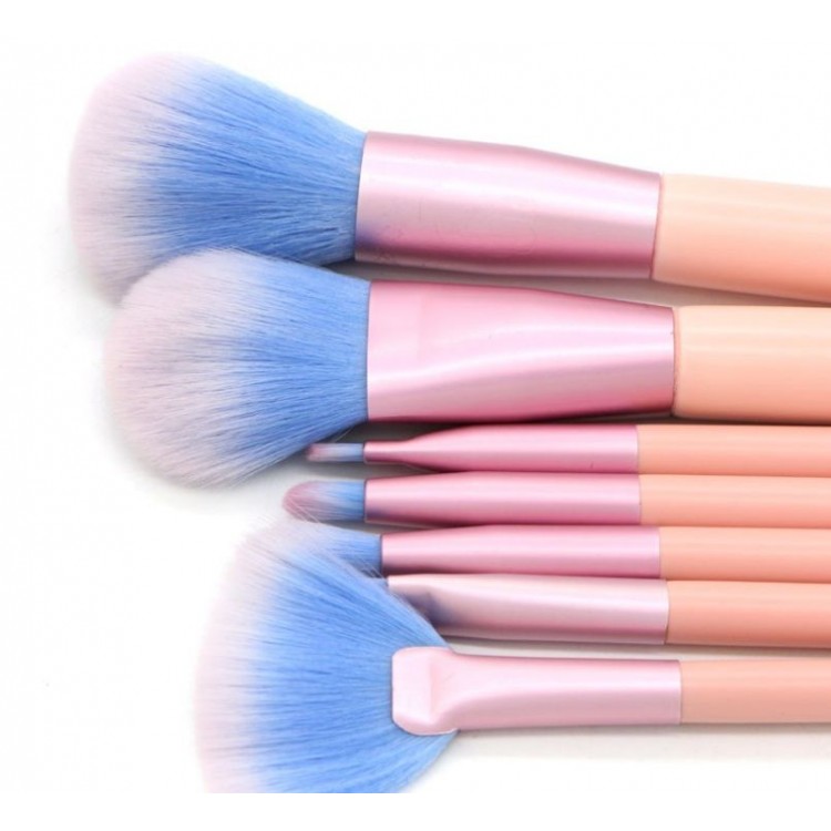 ZESTAW 7 PĘDZLI DO MAKIJAŻU W PUDROWYCH KOLORACH PZ10 - obrazek 4