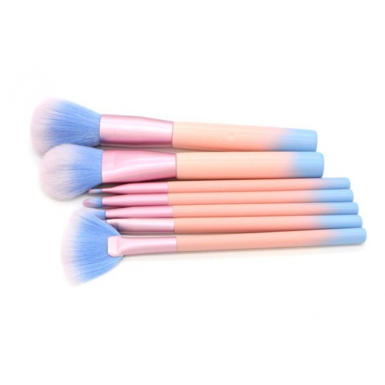 ZESTAW 7 PĘDZLI DO MAKIJAŻU W PUDROWYCH KOLORACH PZ10 - obrazek 5